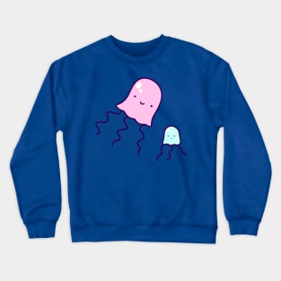 Pink and Little Blue Jellyfish Crewneck Sweatshirt